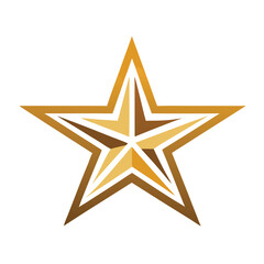 silhouette Modern gold star logo designo on white background