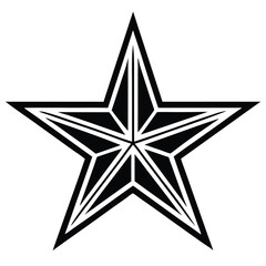 silhouette Modern gold star logo designo on white background