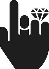 Finger with Diamond Ring Icon