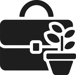 Briefcase with Plant Icon