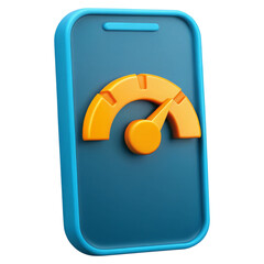 SEO Optimization And Mobile Concept. 3D gauge on a smartphone display.
