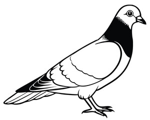 Fototapeta premium Vector illustration of a dove of peace, a beautiful bird silhouette with an elegant wing design