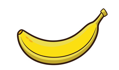 Yellow banana fruit isolated on white background