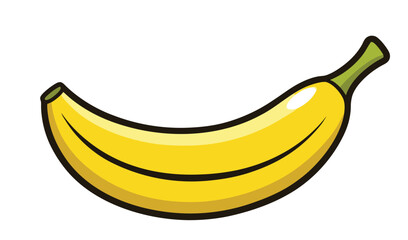 Yellow banana fruit isolated on white background, a healthy tropical snack