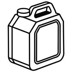 Red plastic Jerry can, fuel tank, and gas pump vector isolated on white