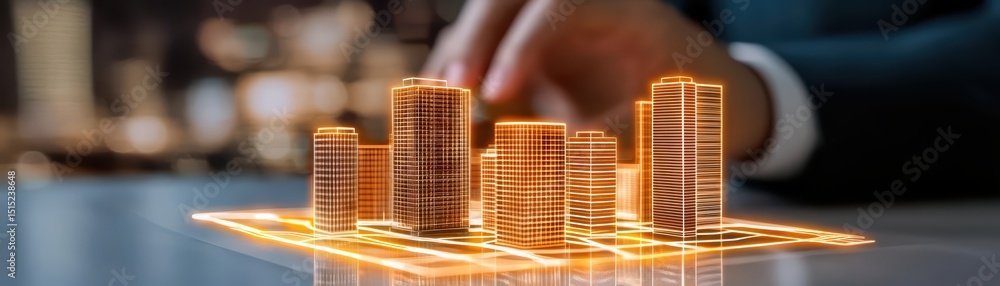 Aufkleber futuristic urban planning model with specific focus on digital building design and modern architectu