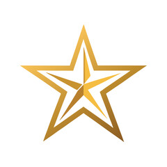 silhouette Modern gold star logo designo on white background