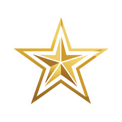 silhouette Modern gold star logo designo on white background