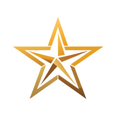 silhouette Modern gold star logo designo on white background