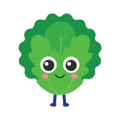 funny cartoon  kale leaf character
