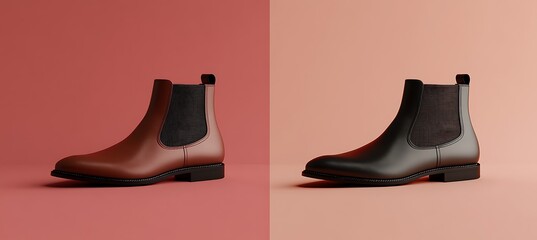 Classic Chelsea Boot on Solid Backdrop for Stylish, Versatile, and Timeless Footwear Display