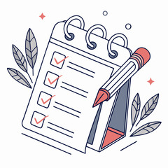 vector illustration of a sheet of paper with a pen