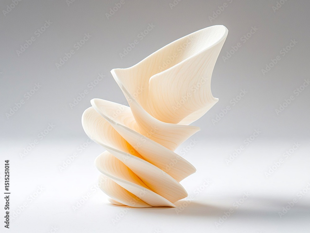 Aufkleber stacked cream-colored foam forms casting layered shadows