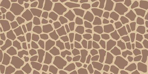 Giraffe skin vector seamless texture for textile, fabric, interior, ceramic, wallpaper, paper decoration