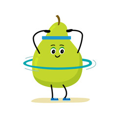 hula hoop, hoop, circle. Acute, strong pear. The concept of classes in the gym with the image of , health, fitness. Vector illustration