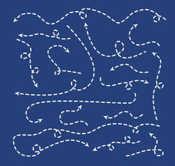 Abstract background with dash arrows going down, right, up. Vector illustration. Abstract background with black paper arrows. 