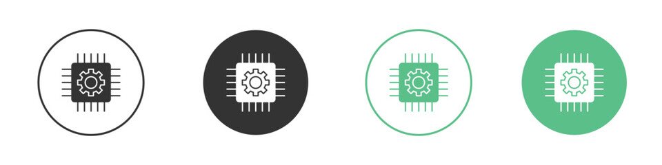AI chip icon logo vector set. Graphic design elements