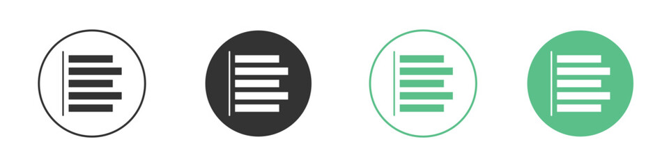 Align left icon logo vector set. Graphic design elements