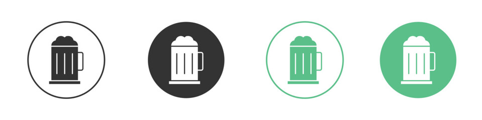 Beer mug icon logo vector set. Graphic design elements