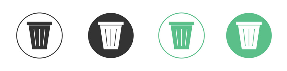 Bin icon logo vector set. Graphic design elements