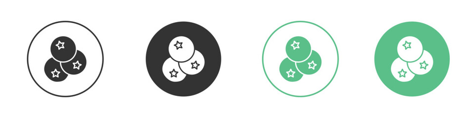 Fototapeta premium Blueberries icon logo vector set. Graphic design elements