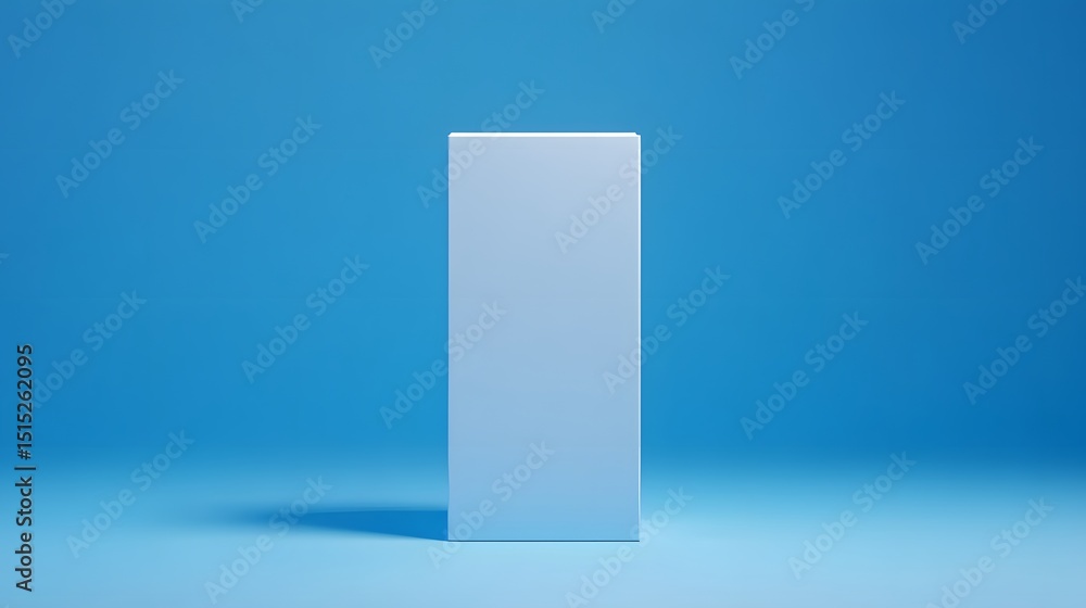 Aufkleber a simple white rectangular object against a plain blue background.