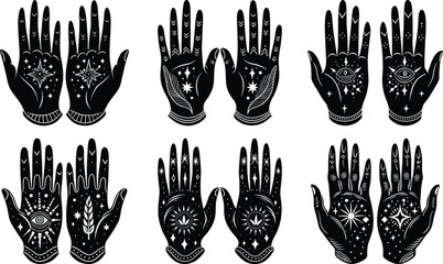 Fototapeta premium Palmistry Hands Vector 