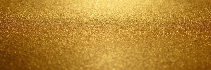 A shimmering gold surface with a textured finish radiates warm light, creating a luxurious, sparkling effect that exudes elegance and rich visual depth. 