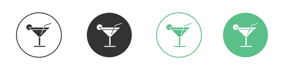 Cocktail icon logo vector set. Graphic design elements