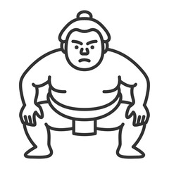 Vector illustration of sumo wrestler in traditional pose.