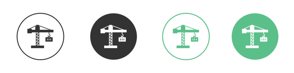 Construction crane icon logo vector set. Graphic design elements
