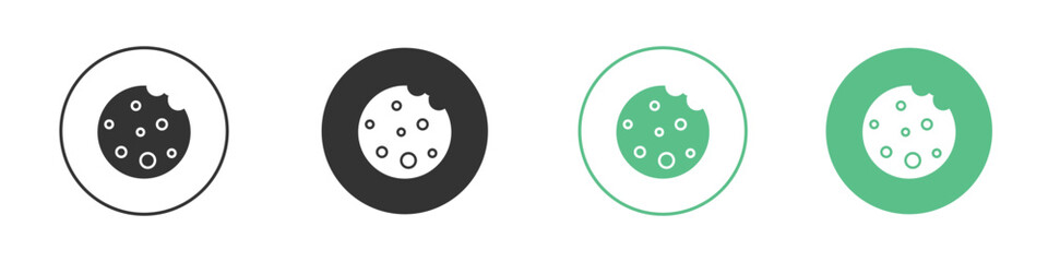 Cookie icon logo vector set. Graphic design elements