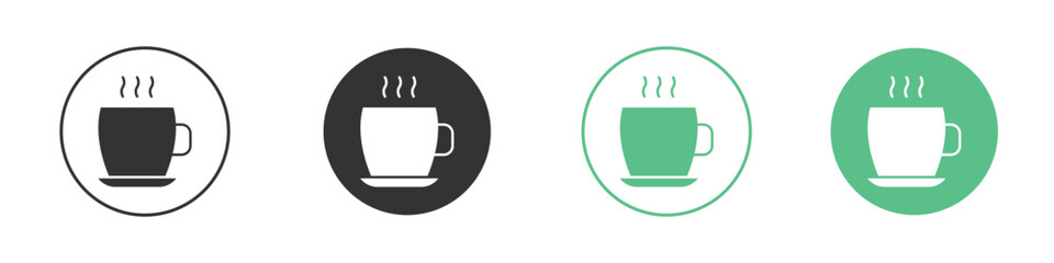 Cup of coffee icon logo vector set. Graphic design elements