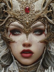 The artistic approach combines elements of traditional and modern aesthetics. Abstract wallpaper.