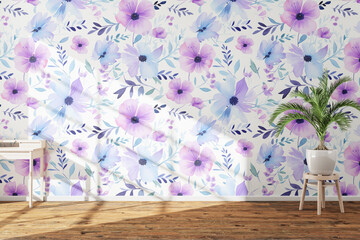 Wall Colorful watercolor paints Mockup
