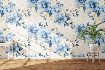 Wall Colorful watercolor paints Mockup