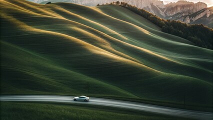 Rolling Green Hills – Minimal Landscape for Nature Backgrounds, Wallpapers, and Eco-Themed Designs