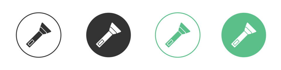 Flashlight icon logo vector set. Graphic design elements