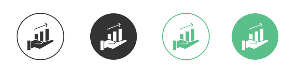 Growing profit icon logo vector set. Graphic design elements