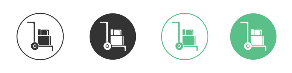 Hand truck icon logo vector set. Graphic design elements