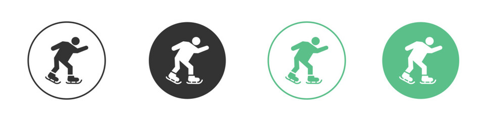 Obraz premium Ice skate icon logo vector set. Graphic design elements