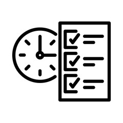 Time management outline icon. Time management icon isolated on white background. Transparent background, minimalist symbol. Vector images