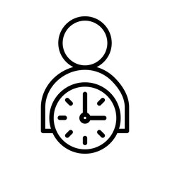 Time management outline icon. Time management icon isolated on white background. Transparent background, minimalist symbol. Vector images