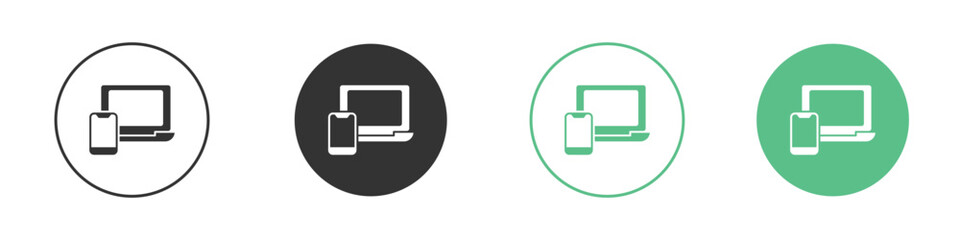 Laptop and Mobile icon logo vector set. Graphic design elements