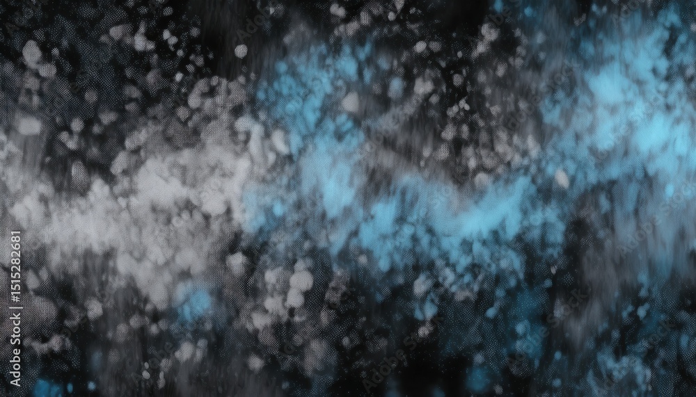 Leinwandbilder abstract particle cloud with dynamic blue mist and soft white bokeh on dark background for web desig