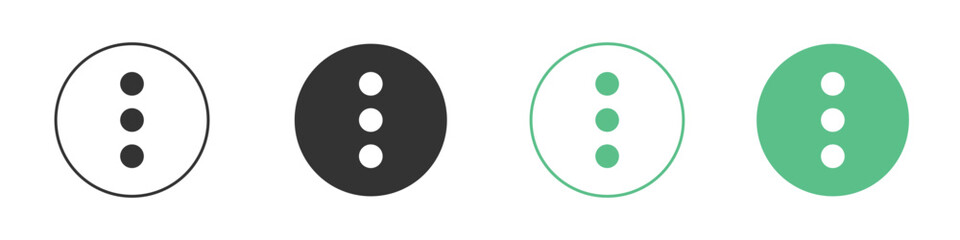 Menu dots icon logo vector set. Graphic design elements