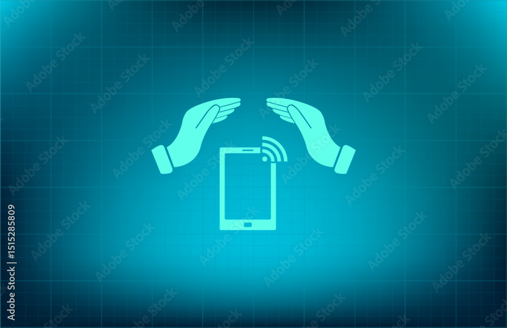 Poster vector icon on a blue background with a gradient