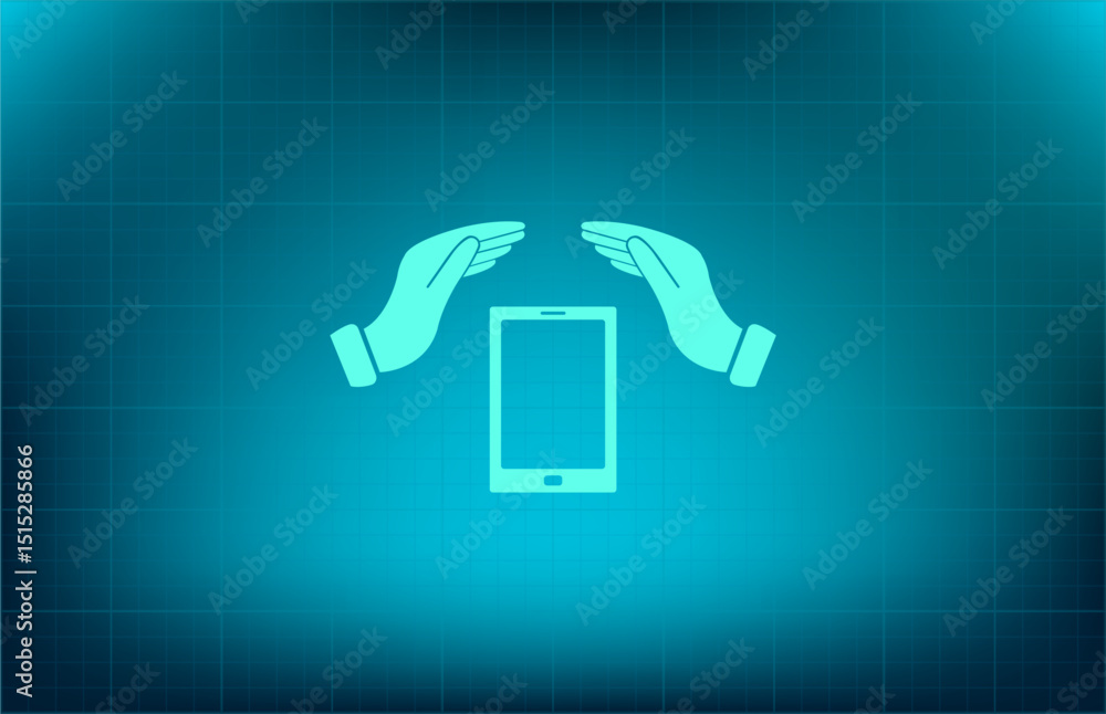 Poster vector icon on a blue background with a gradient