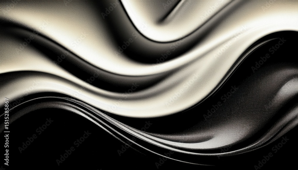 Aufkleber  luxurious abstract silk swirl with metallic texture in monochrome tones for modern branding, print design, web background, and high-end product presentation