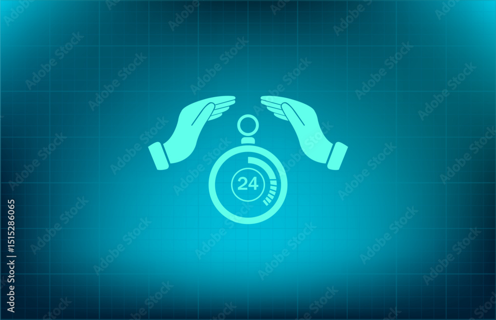 Poster vector icon on a blue background with a gradient